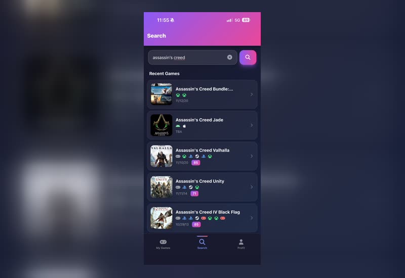 Unified game library across Steam, PSN and Xbox
